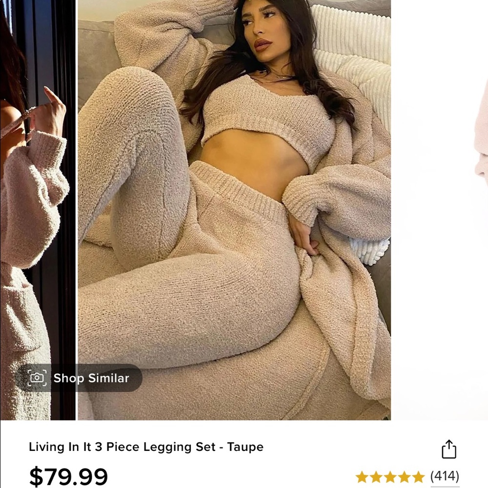 Fashion Nova living in it 3 piece set- Taupe